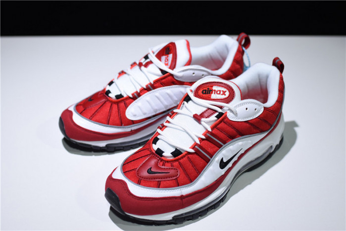 Nike mens Air Max 98 “Gym Red” White/Black-Gym AH6799-101